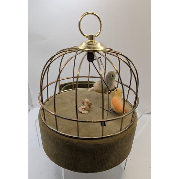 1950s Vintage Music Jewelry Box Automaton Singing Bird Cage Works; - Picture 4 of 6